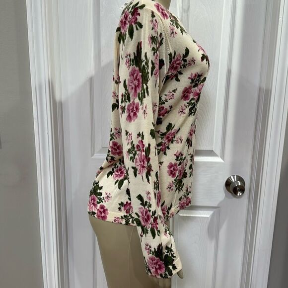 BROOKS BROTHERS MERINO WOOL SWEATER. PINK/GREEN/CREAM. - Picture 3 of 7